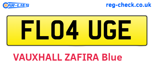 FL04UGE are the vehicle registration plates.