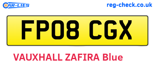 FP08CGX are the vehicle registration plates.