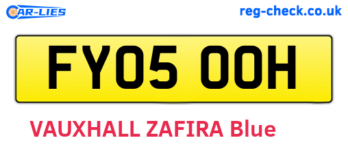 FY05OOH are the vehicle registration plates.