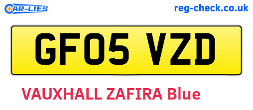 GF05VZD are the vehicle registration plates.