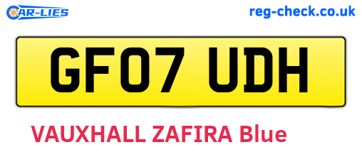 GF07UDH are the vehicle registration plates.