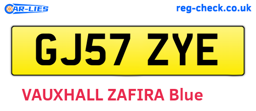 GJ57ZYE are the vehicle registration plates.