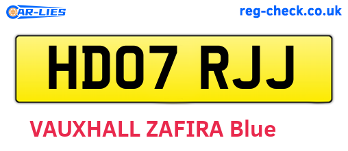 HD07RJJ are the vehicle registration plates.
