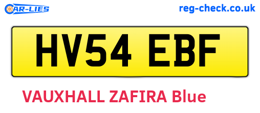 HV54EBF are the vehicle registration plates.
