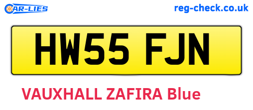 HW55FJN are the vehicle registration plates.