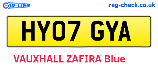 HY07GYA are the vehicle registration plates.