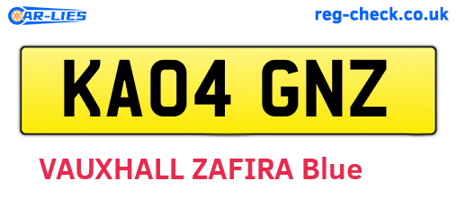 KA04GNZ are the vehicle registration plates.