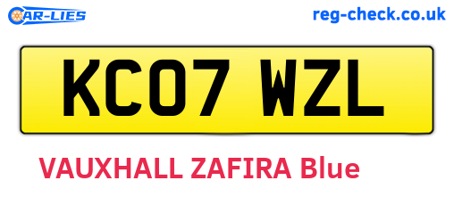 KC07WZL are the vehicle registration plates.