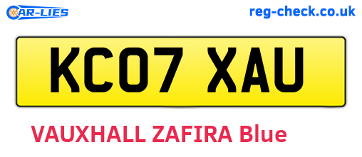 KC07XAU are the vehicle registration plates.