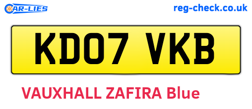 KD07VKB are the vehicle registration plates.