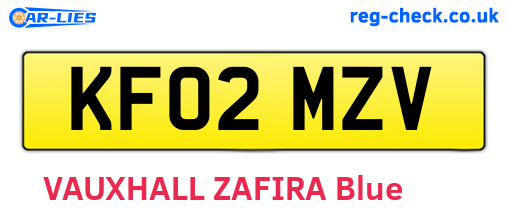 KF02MZV are the vehicle registration plates.