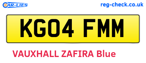 KG04FMM are the vehicle registration plates.