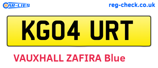KG04URT are the vehicle registration plates.