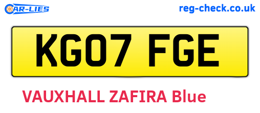 KG07FGE are the vehicle registration plates.