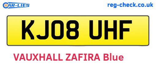 KJ08UHF are the vehicle registration plates.