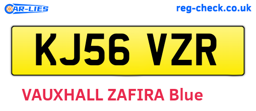 KJ56VZR are the vehicle registration plates.