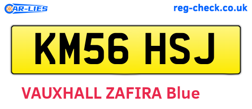 KM56HSJ are the vehicle registration plates.