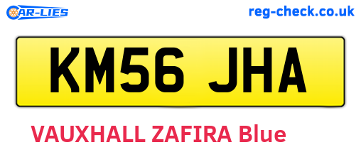 KM56JHA are the vehicle registration plates.