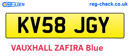 KV58JGY are the vehicle registration plates.