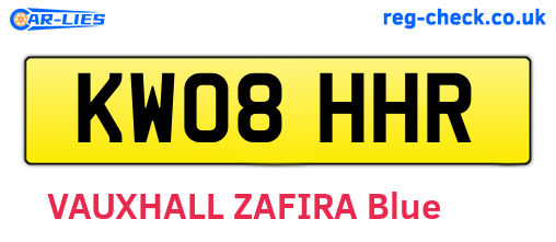 KW08HHR are the vehicle registration plates.