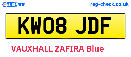 KW08JDF are the vehicle registration plates.