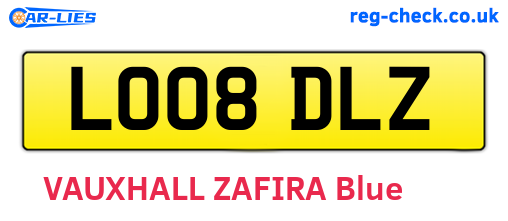 LO08DLZ are the vehicle registration plates.
