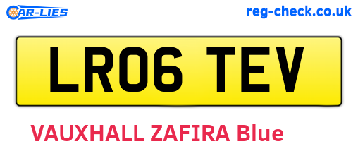LR06TEV are the vehicle registration plates.
