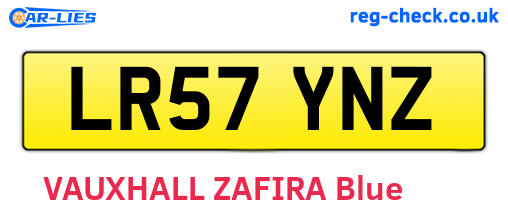 LR57YNZ are the vehicle registration plates.