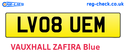 LV08UEM are the vehicle registration plates.