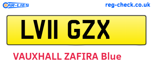 LV11GZX are the vehicle registration plates.