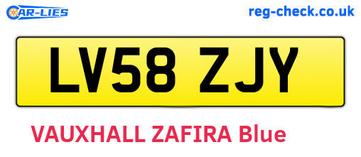 LV58ZJY are the vehicle registration plates.