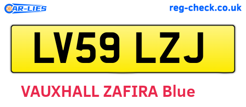 LV59LZJ are the vehicle registration plates.