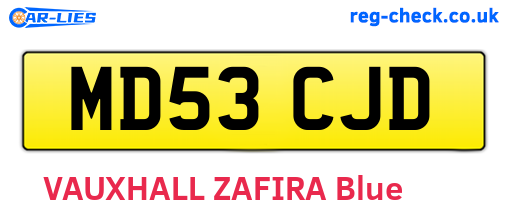 MD53CJD are the vehicle registration plates.