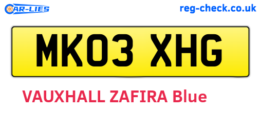 MK03XHG are the vehicle registration plates.
