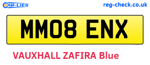 MM08ENX are the vehicle registration plates.