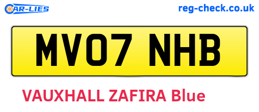 MV07NHB are the vehicle registration plates.