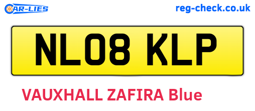 NL08KLP are the vehicle registration plates.