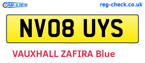NV08UYS are the vehicle registration plates.