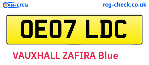 OE07LDC are the vehicle registration plates.