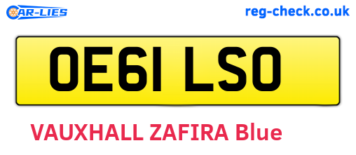 OE61LSO are the vehicle registration plates.