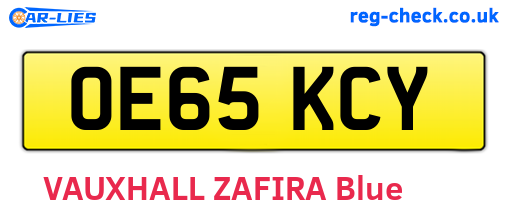 OE65KCY are the vehicle registration plates.