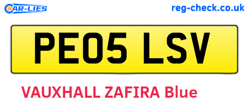 PE05LSV are the vehicle registration plates.