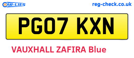 PG07KXN are the vehicle registration plates.
