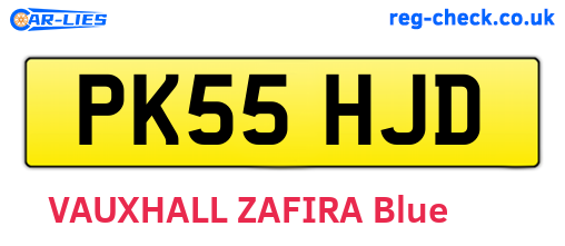 PK55HJD are the vehicle registration plates.