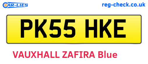PK55HKE are the vehicle registration plates.