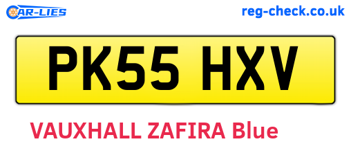 PK55HXV are the vehicle registration plates.