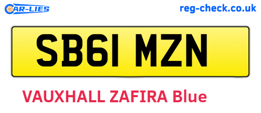 SB61MZN are the vehicle registration plates.