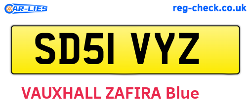 SD51VYZ are the vehicle registration plates.
