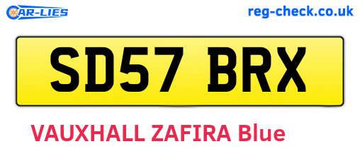 SD57BRX are the vehicle registration plates.