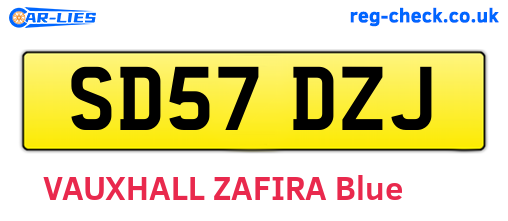 SD57DZJ are the vehicle registration plates.